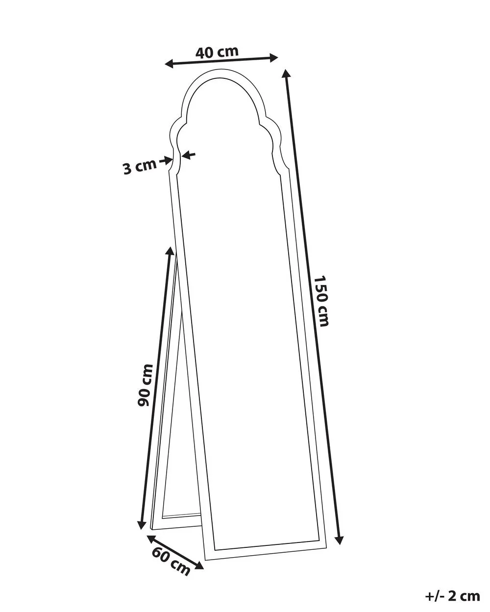 Standing Mirror CHATILLON 150 cm Gold