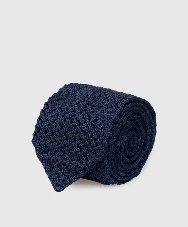 Stefano Ricci Cravatta per bambini in seta blu scuro YCRM2600SETA