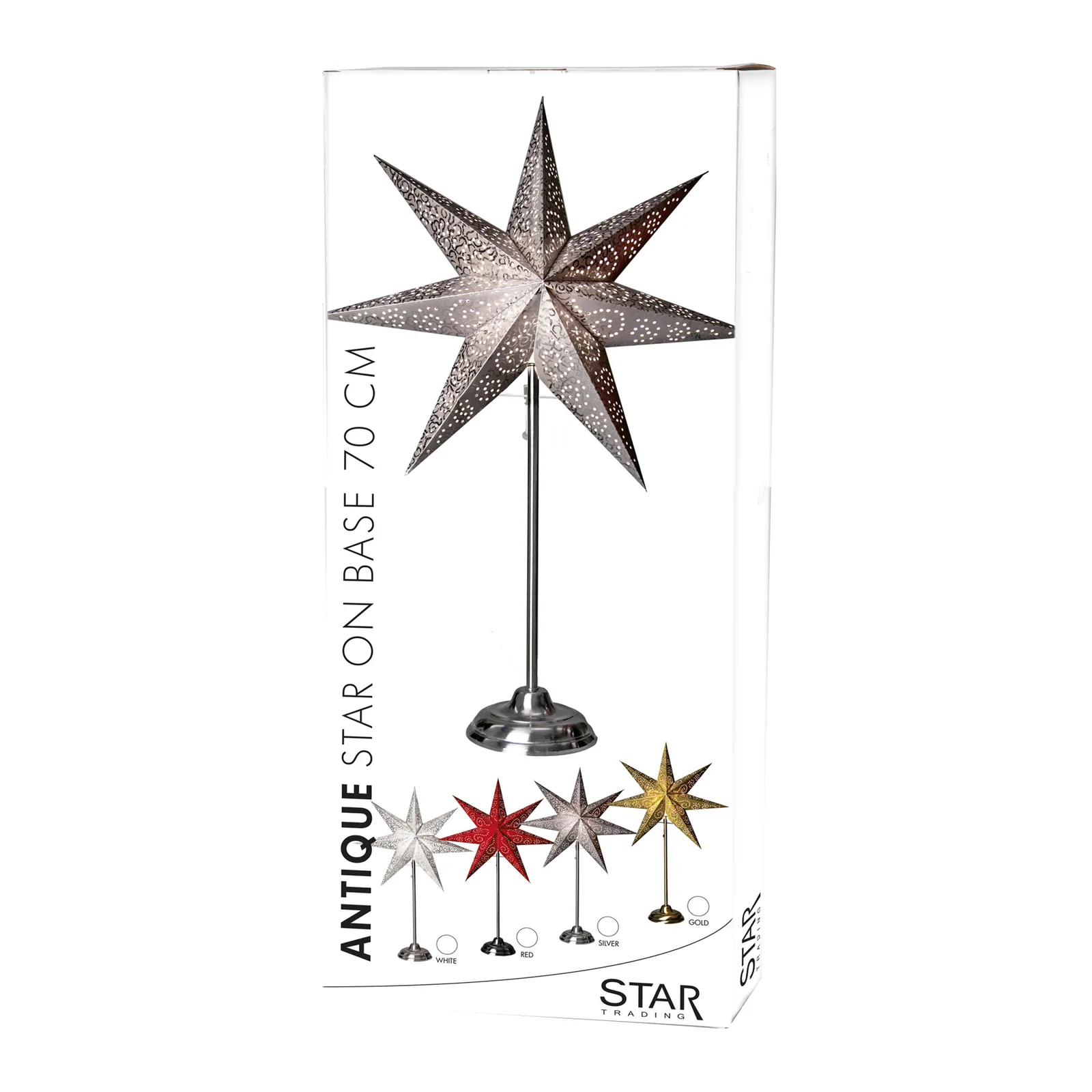 Stella a colonna Antique, metallo/carta, rosso