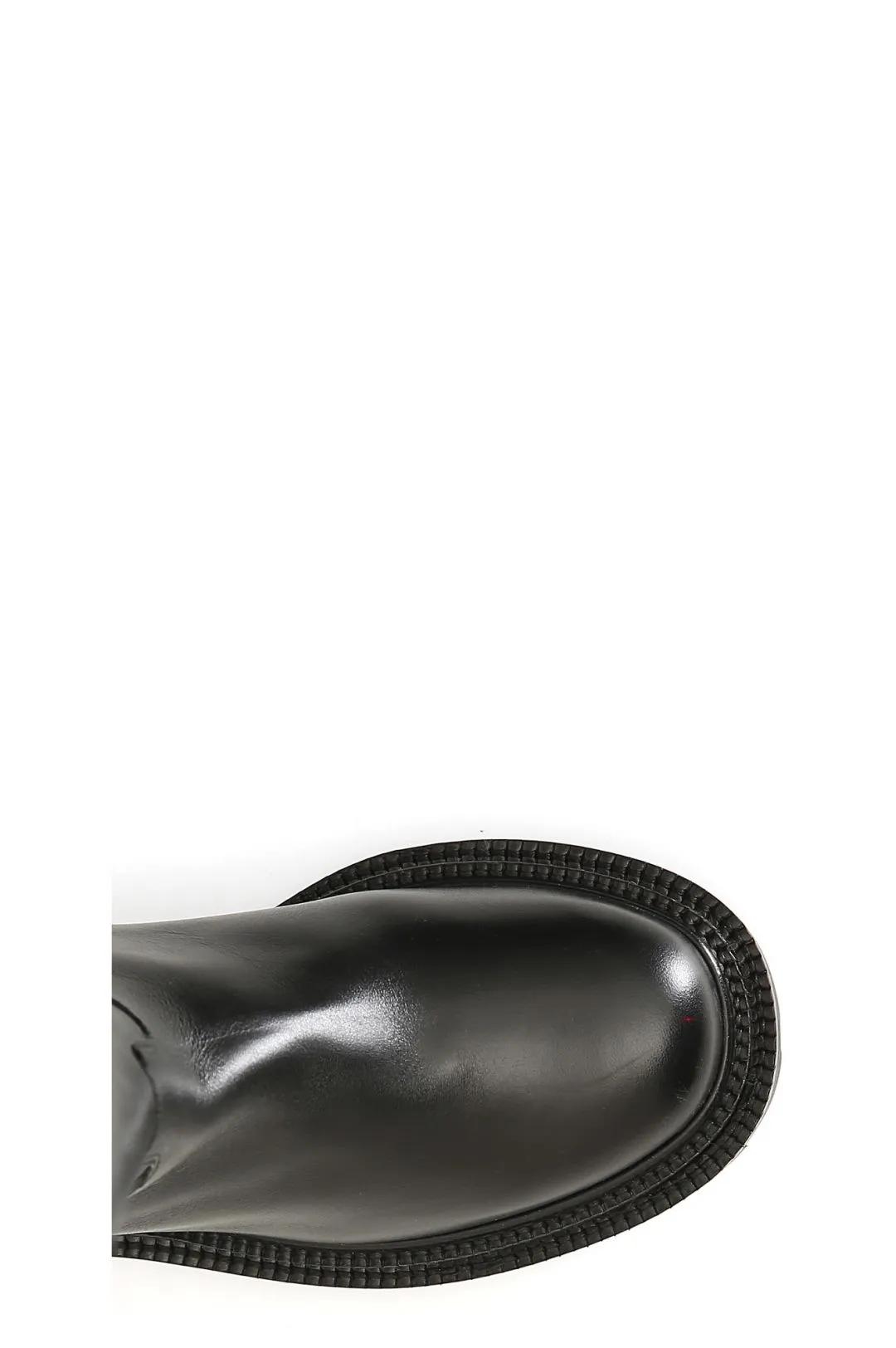 stivale in pelle con cerniera nero
