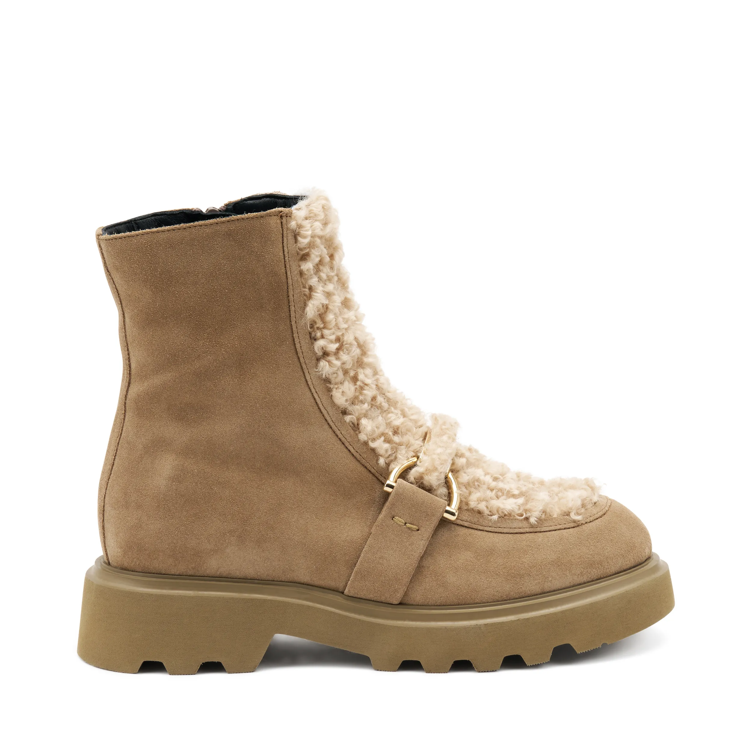 Stivaletto con inserti teddy