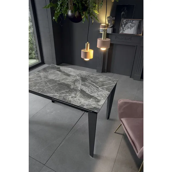 Stones Tavolo Allungabile (120/170 x 80 cm), marmo antracite