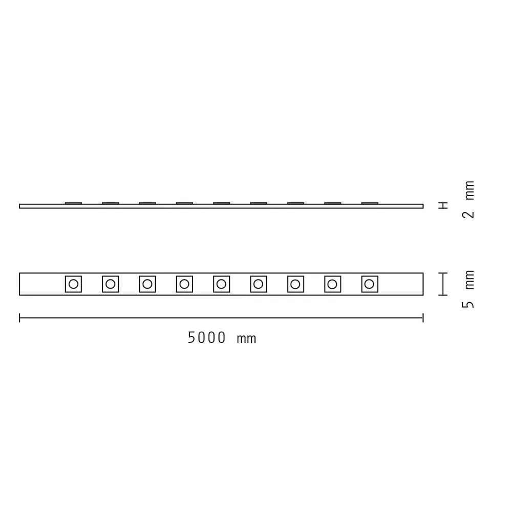 Striscia Led 12V 85W SMD 2835 5 metri x 8 mm IP20 Bianco Freddo 6000K Wisdom
