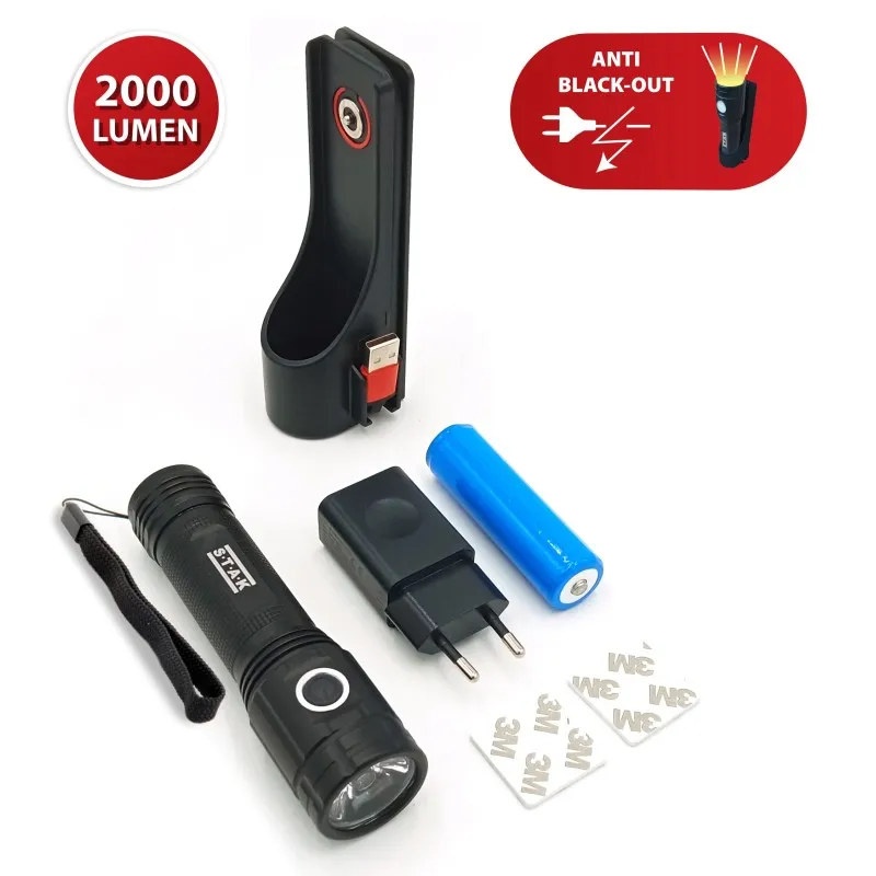 STURM: Torcia LED 20W anti black-out con base di carica ad induzione