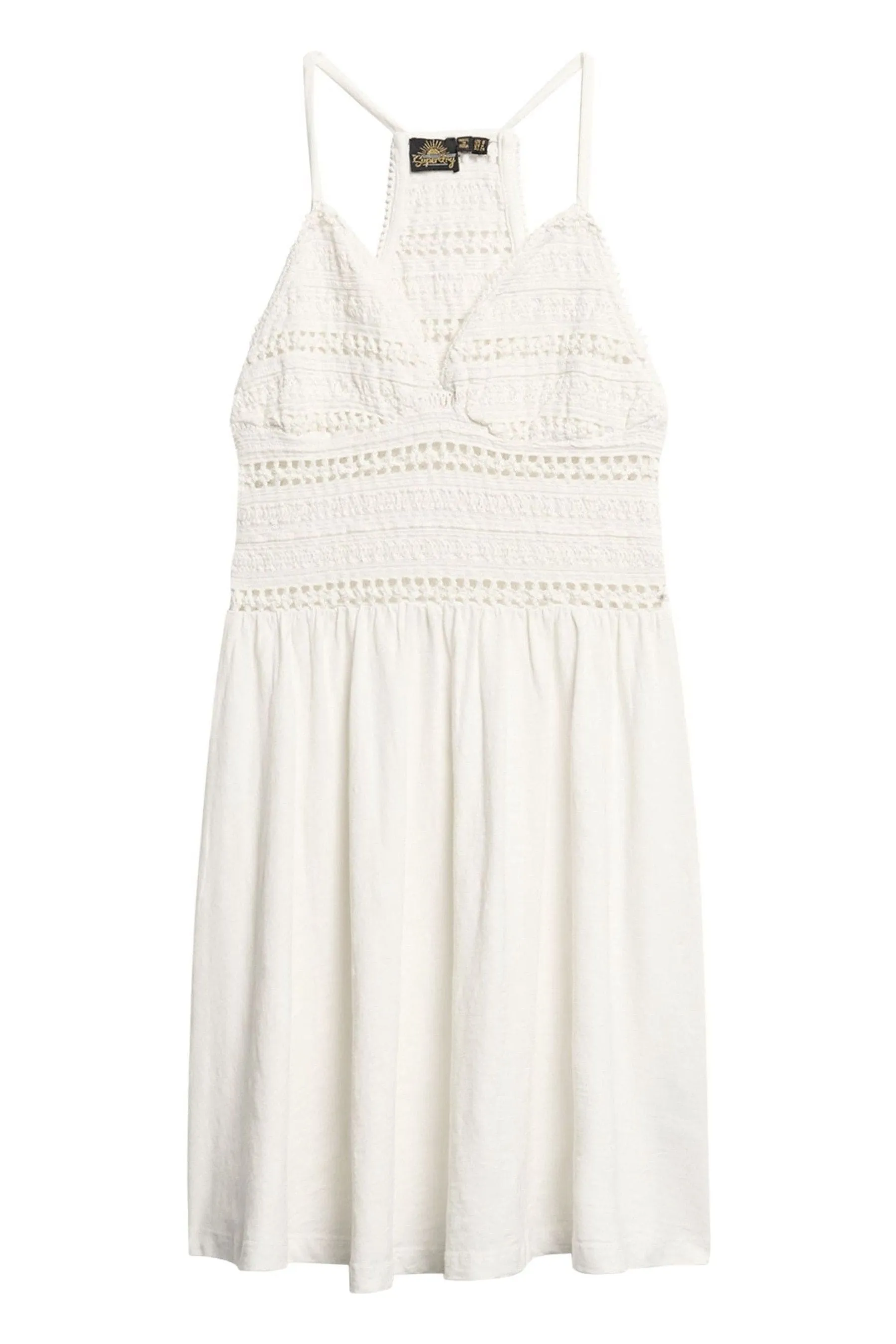 Superdry - Abito corto con Pizzo in jersey