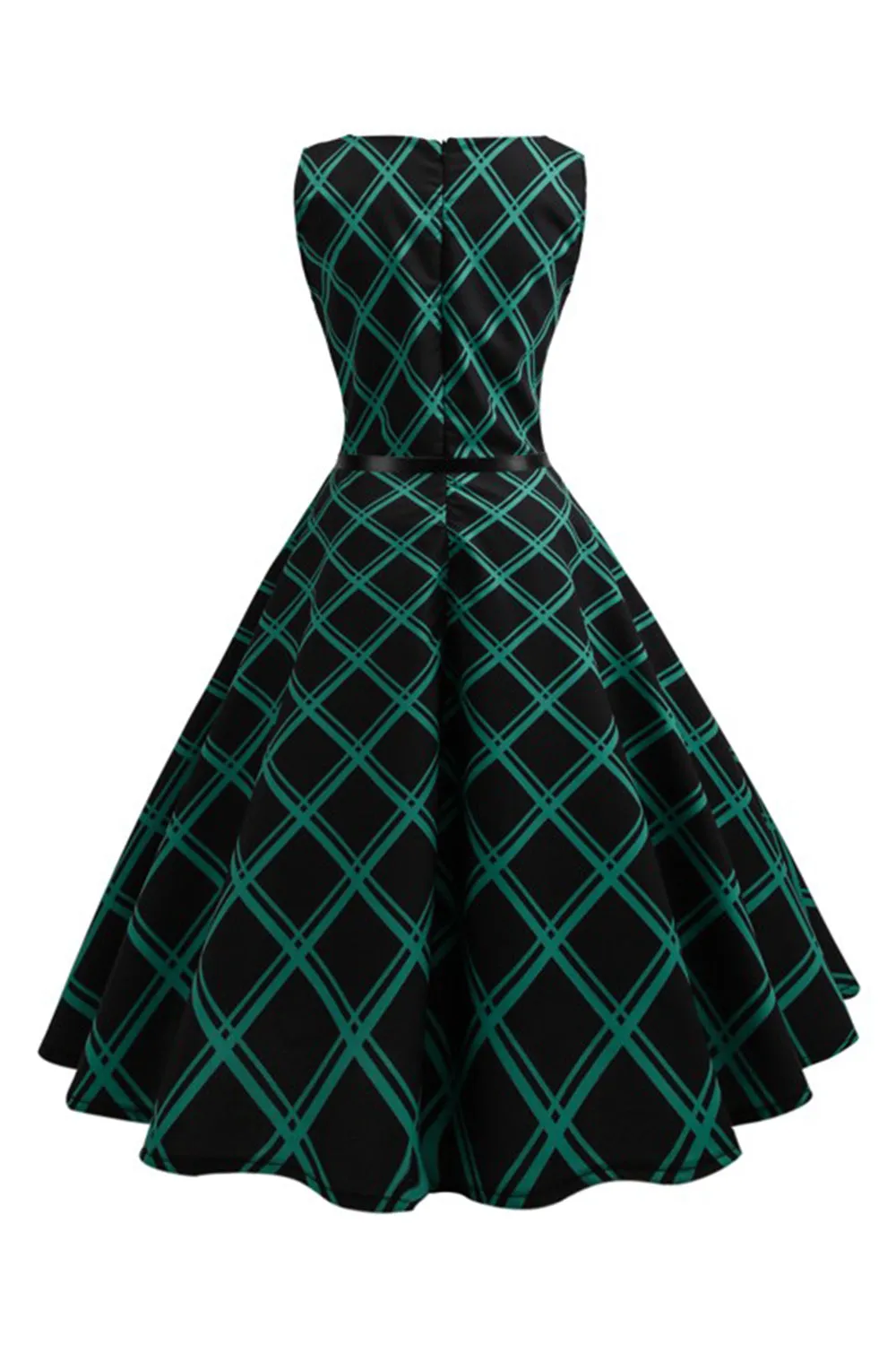Swing Green Plaid 1950s Abito