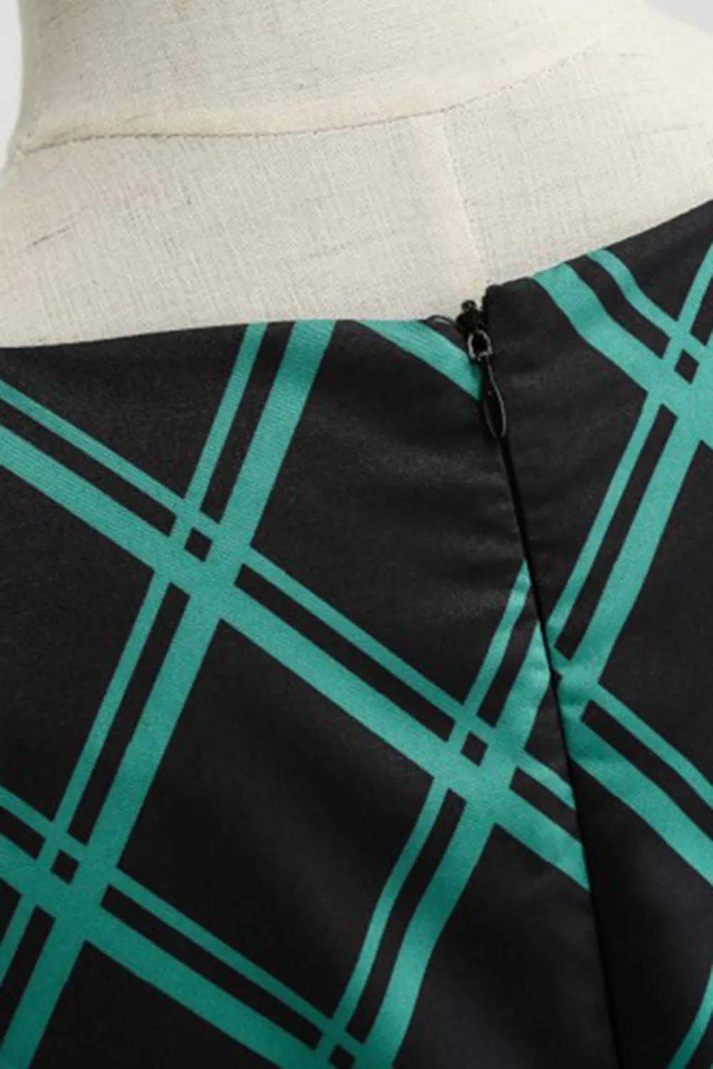 Swing Green Plaid 1950s Abito
