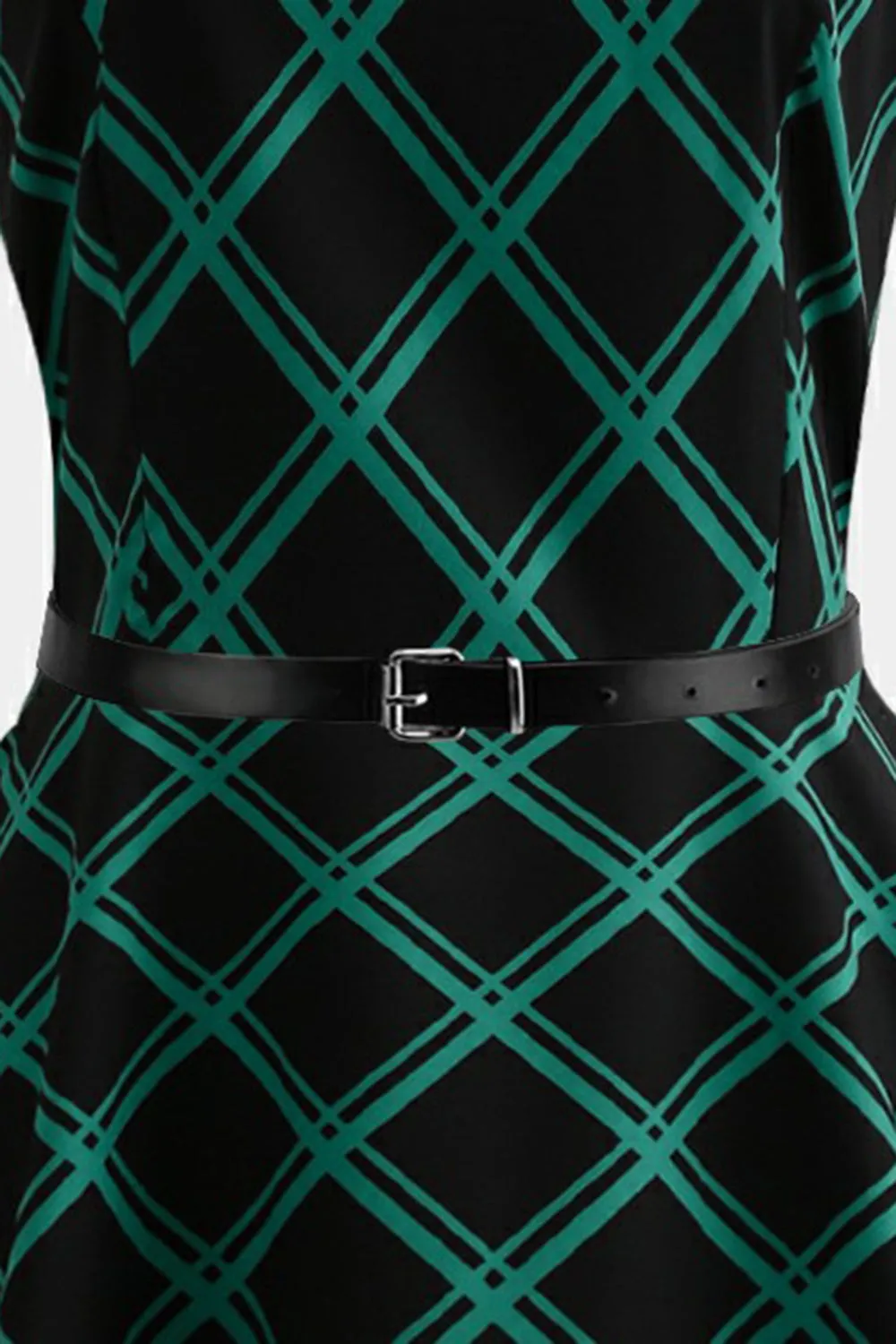 Swing Green Plaid 1950s Abito
