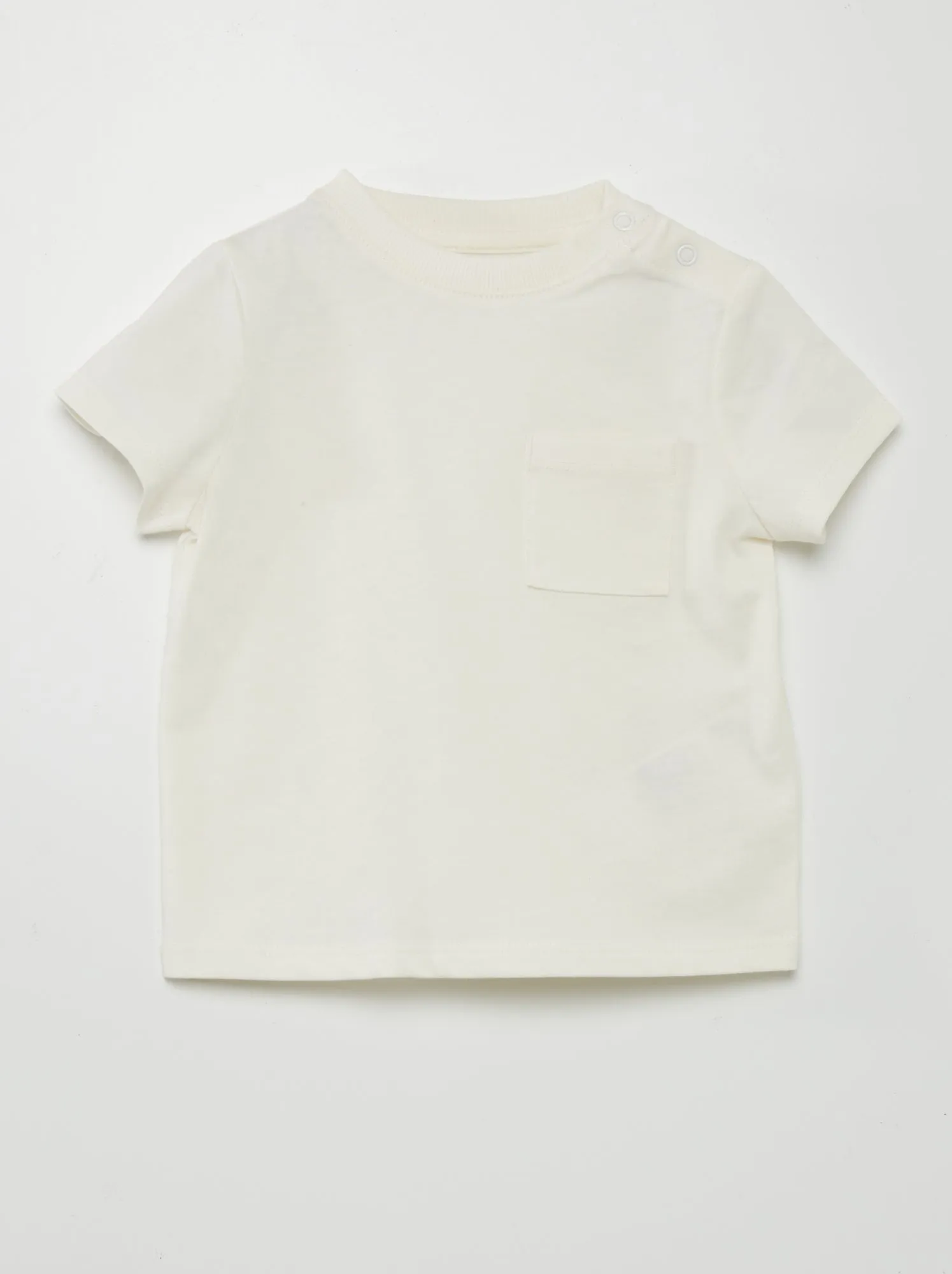 T-shirt a maniche corte con tasche - BIANCO