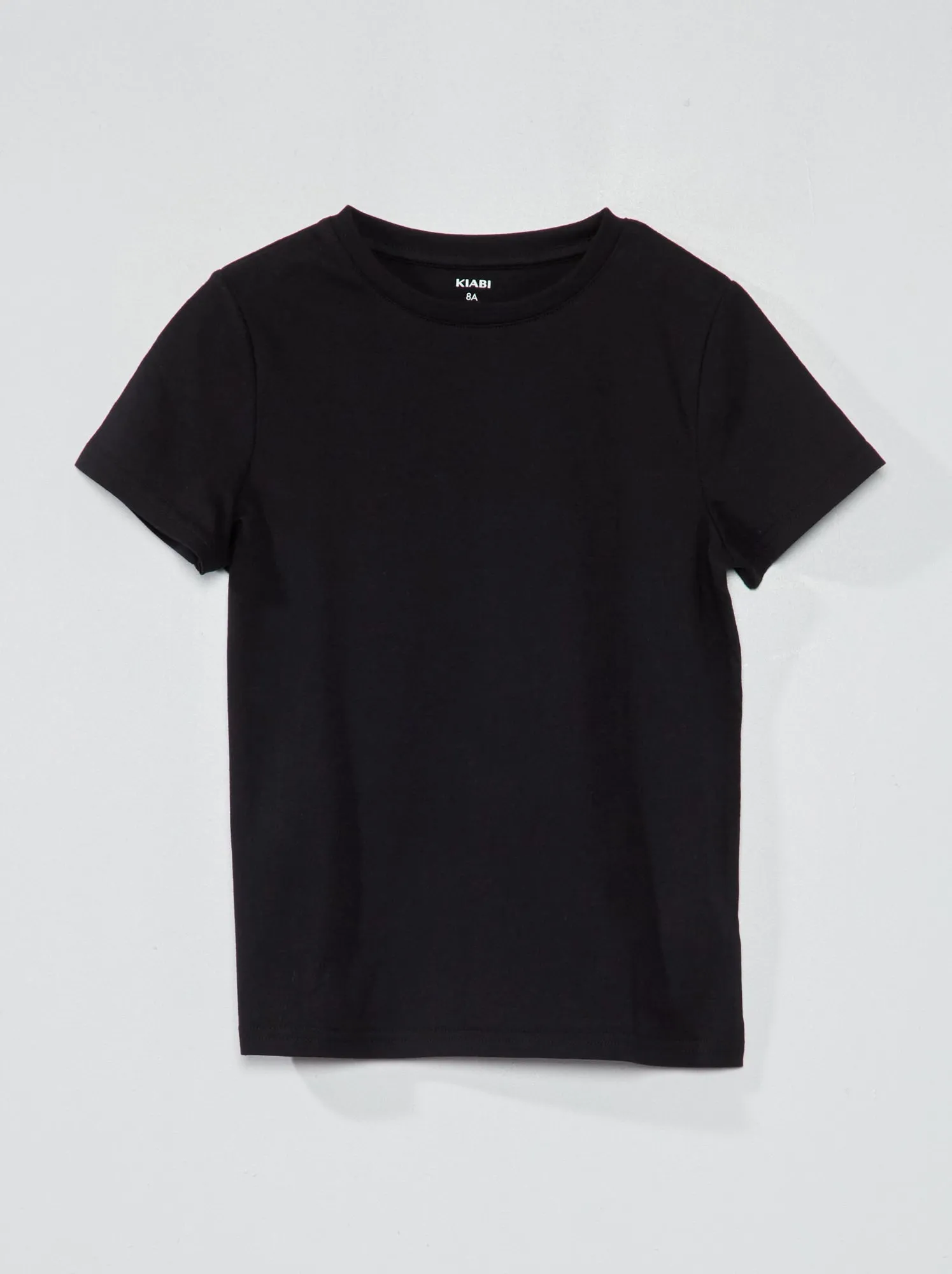 T-shirt basica in jersey tinta unita - nero