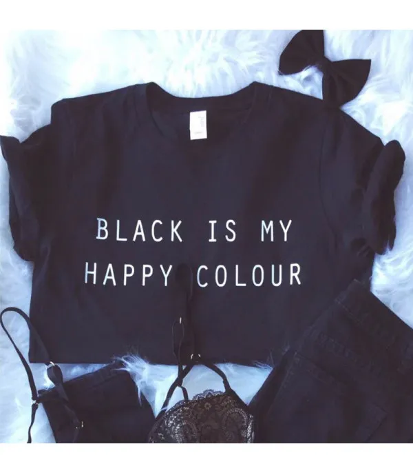 T-shirt Black is my happy color