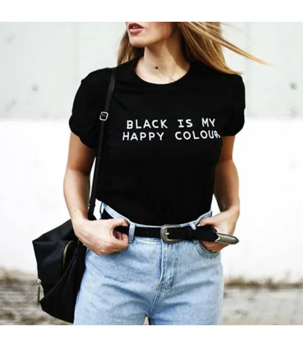 T-shirt Black is my happy color