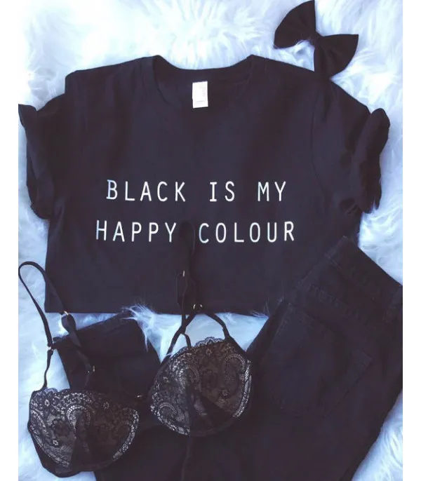T-shirt Black is my happy color