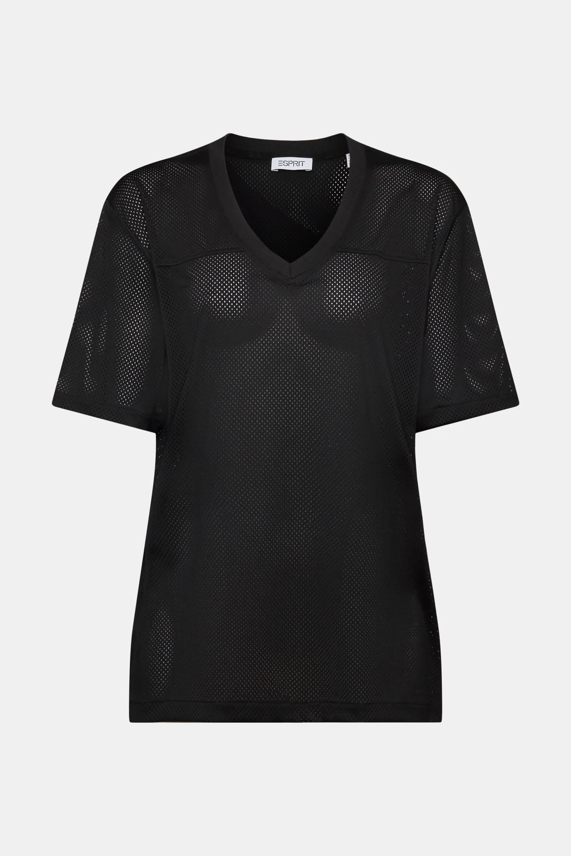 T-shirt con scollo a V in maglia aperta