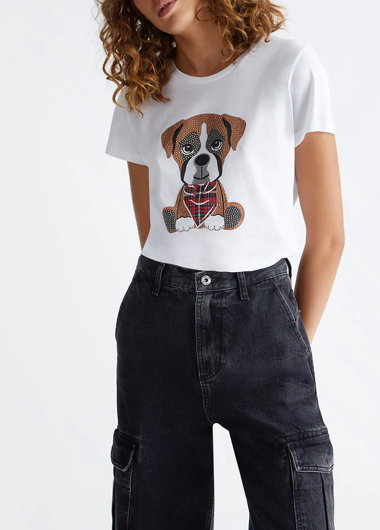 T-shirt Dog con strass