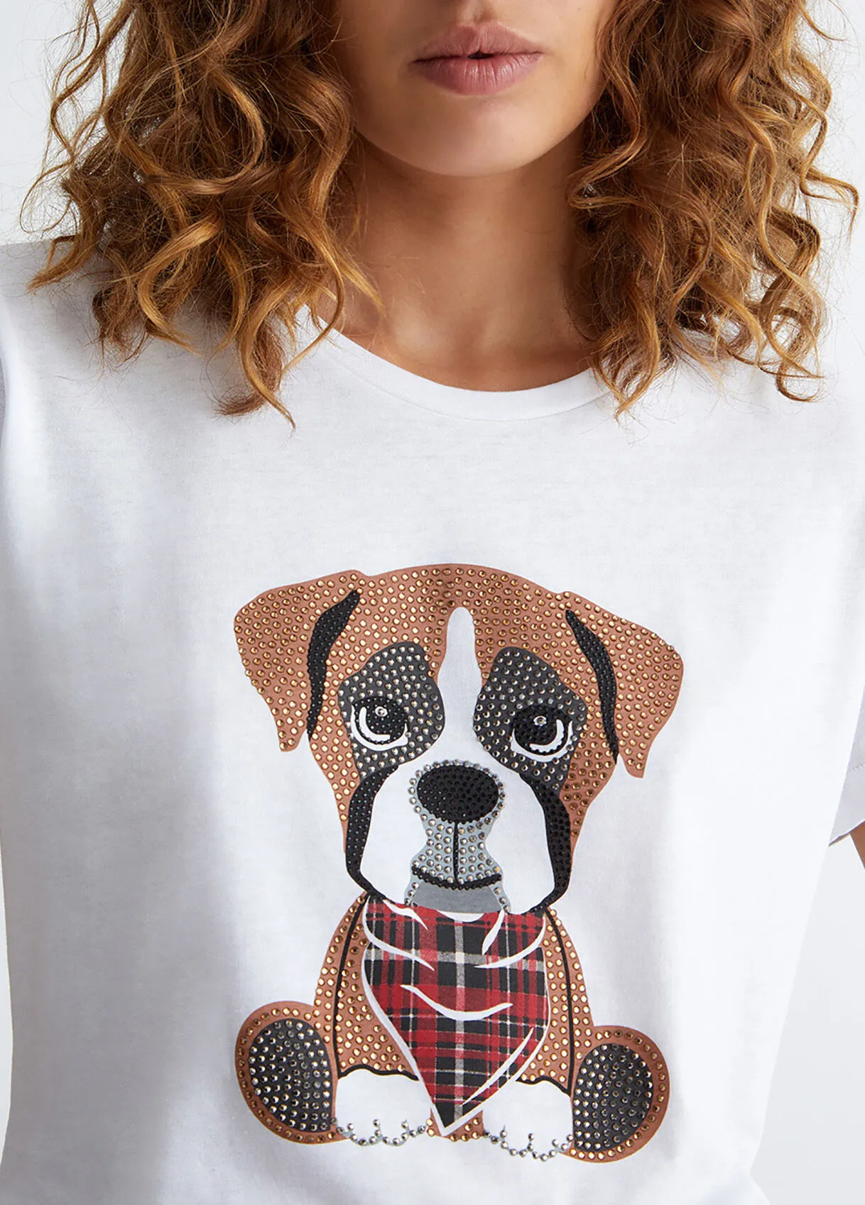 T-shirt Dog con strass