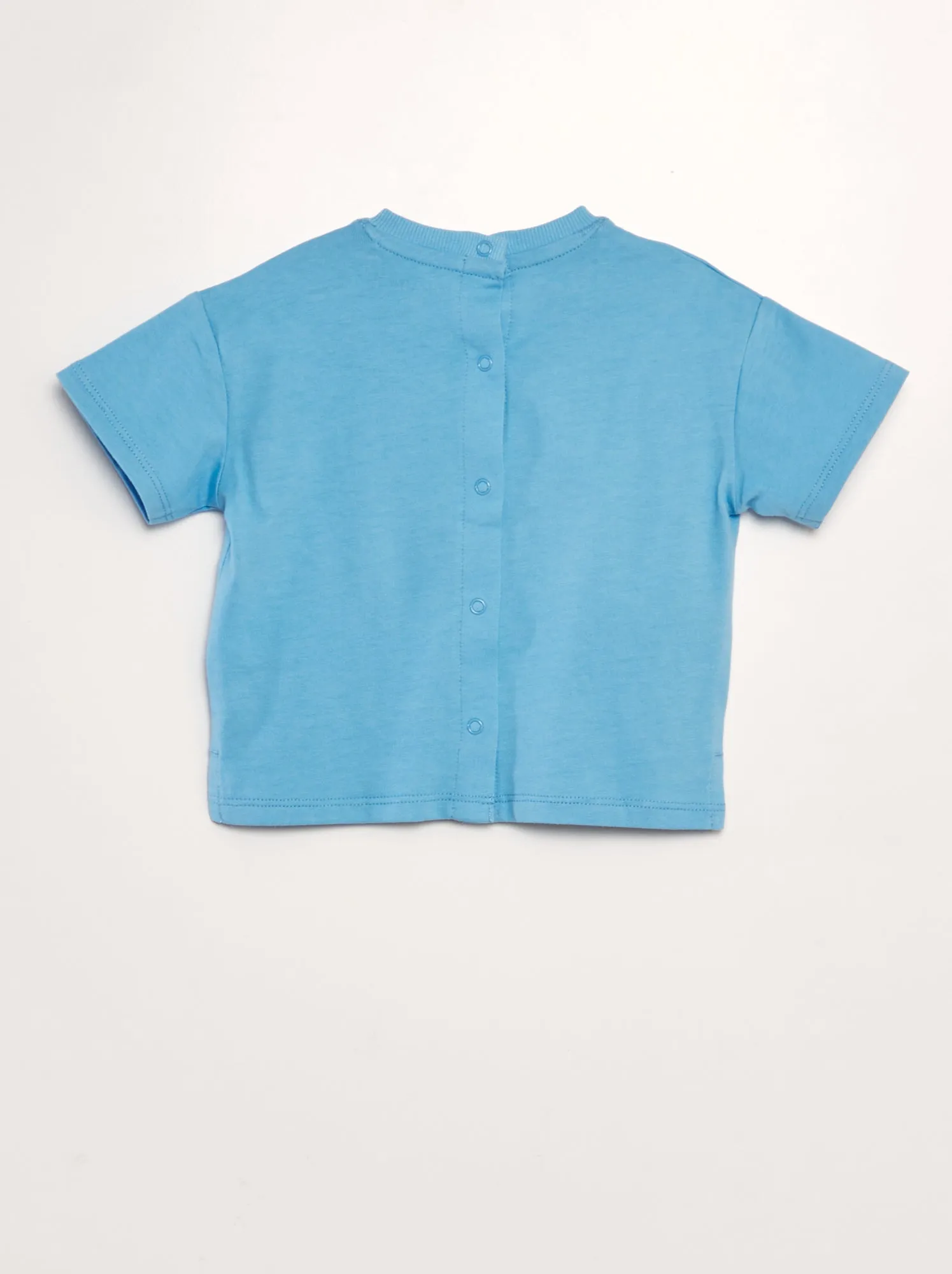 T-shirt in cotone con bottoni a pressione dietro - Tough Cotton - Unisex - BLU