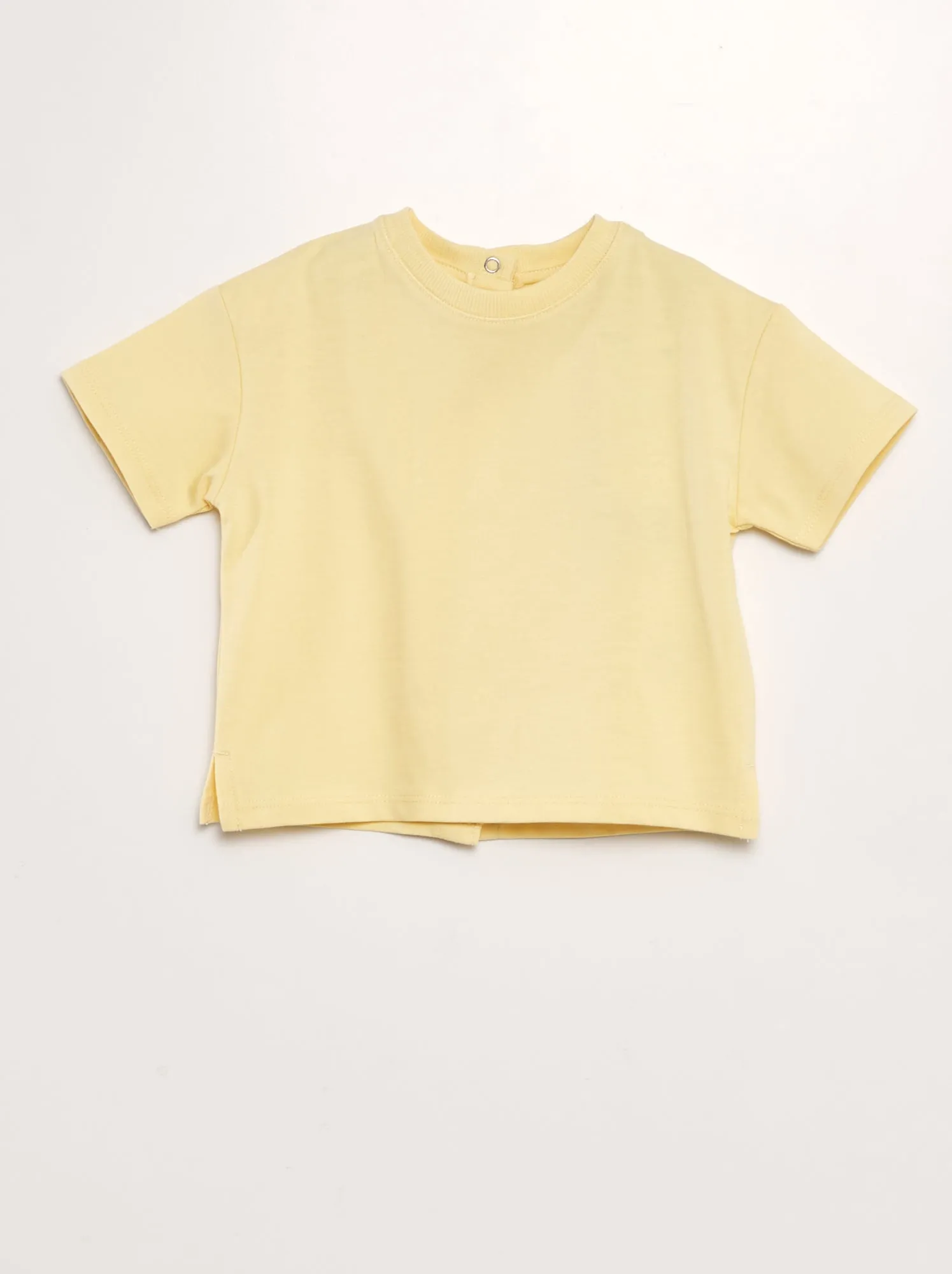 T-shirt in cotone con bottoni a pressione dietro - Tough Cotton - Unisex - GIALLO