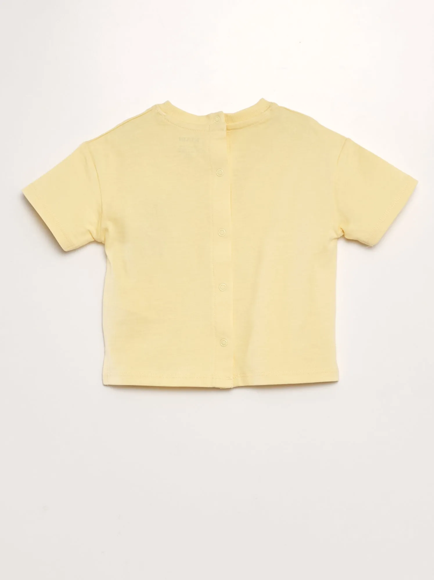 T-shirt in cotone con bottoni a pressione dietro - Tough Cotton - Unisex - GIALLO
