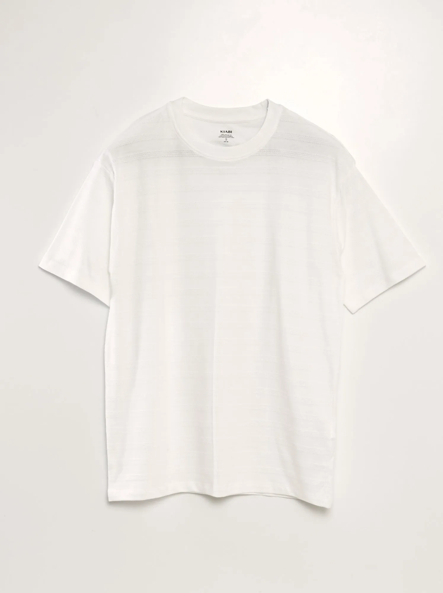 T-shirt in cotone testurizzato - BIANCO