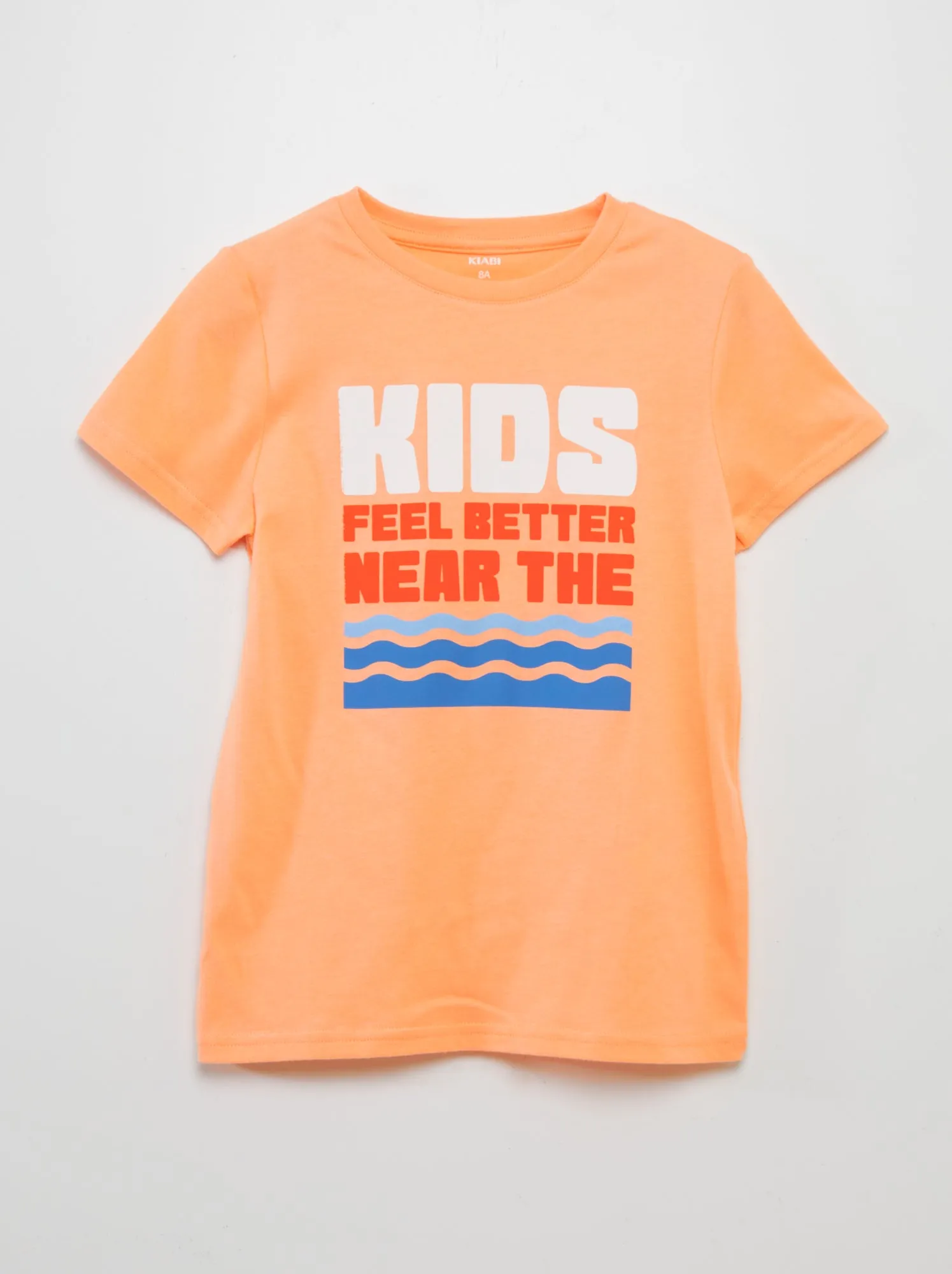 T-shirt in maglia jersey stampata - ARANCIONE