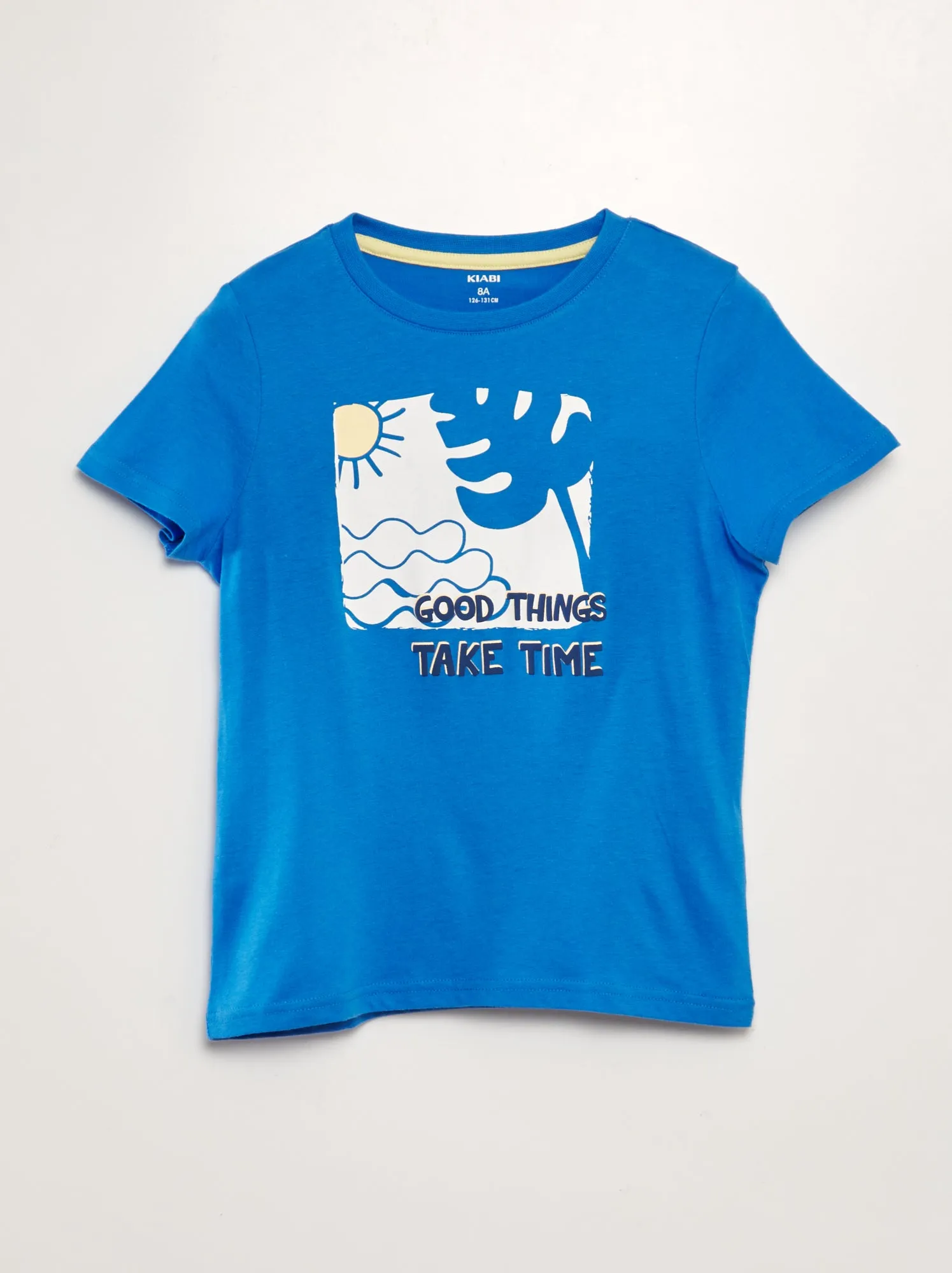 T-shirt in maglia jersey stampata - BLU