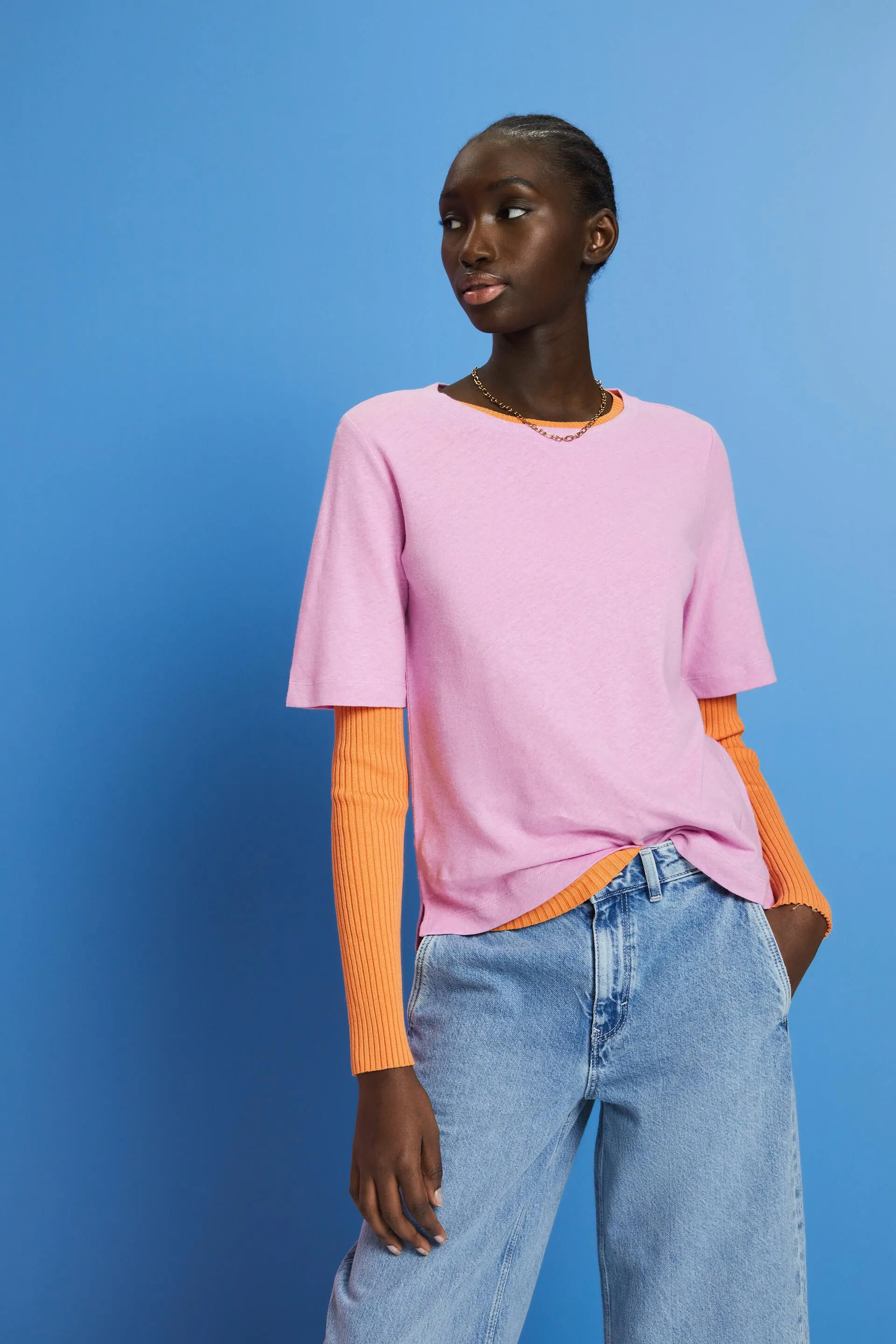 T-shirt in misto lino