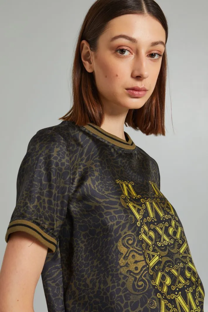 T-shirt in twill di pura seta