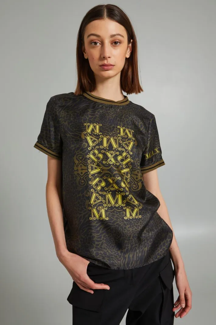 T-shirt in twill di pura seta