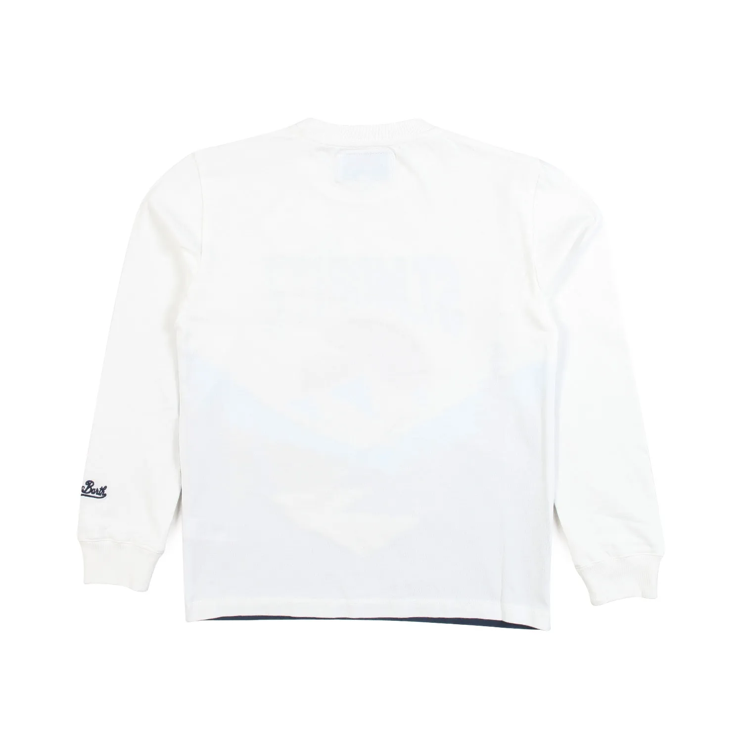 T-Shirt Manica Lunga Bianca Con Stampa St Moritz