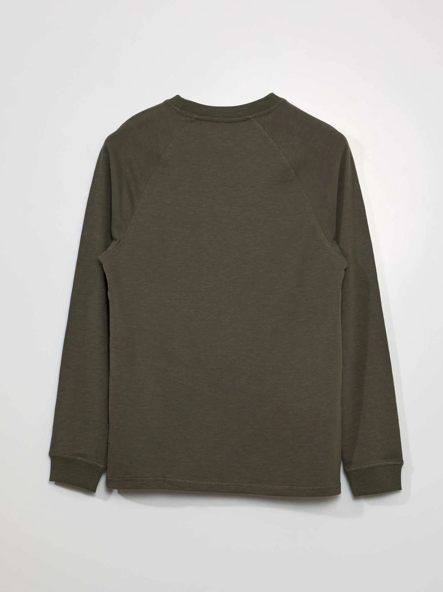 T-shirt pesante a maniche lunghe - KAKI