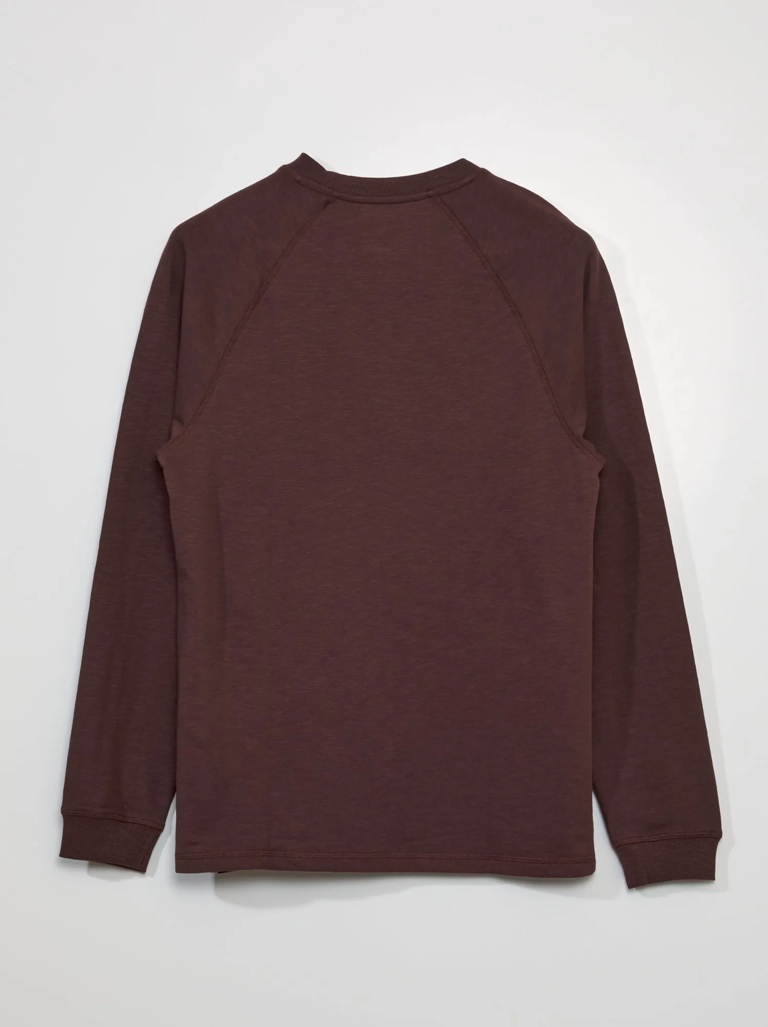 T-shirt pesante a maniche lunghe - MARRONE