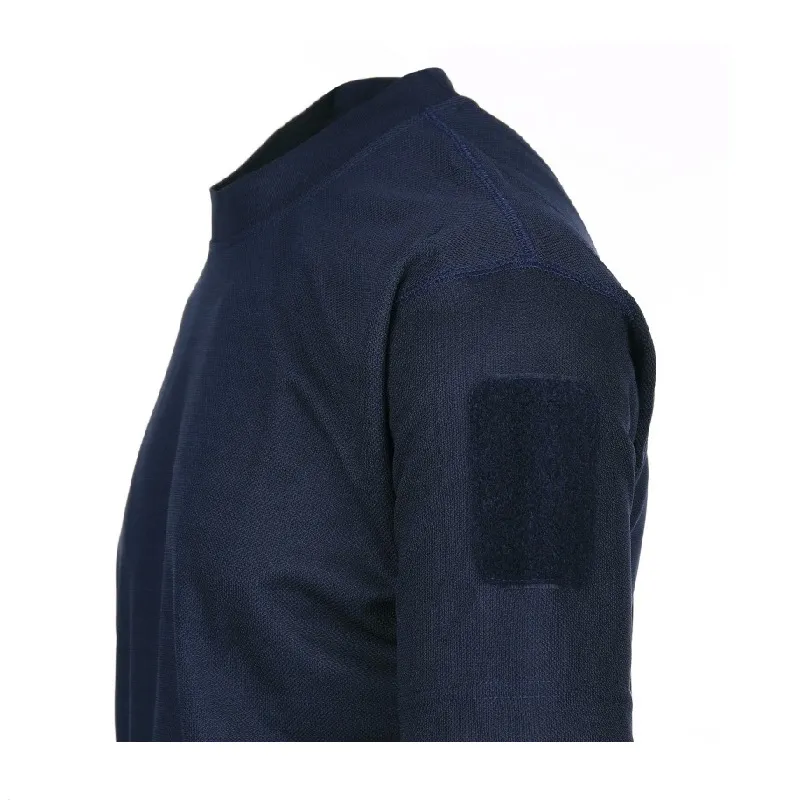 T-shirt tattica polizia locale materiale tecnico no stiro con velcro al braccio blu