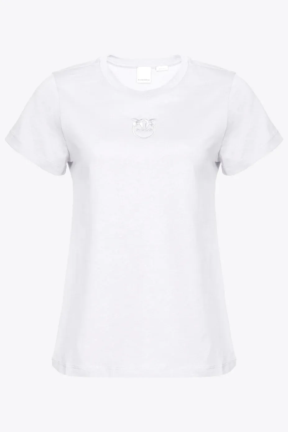 T-Shirt with Love Birds Embroidery / White