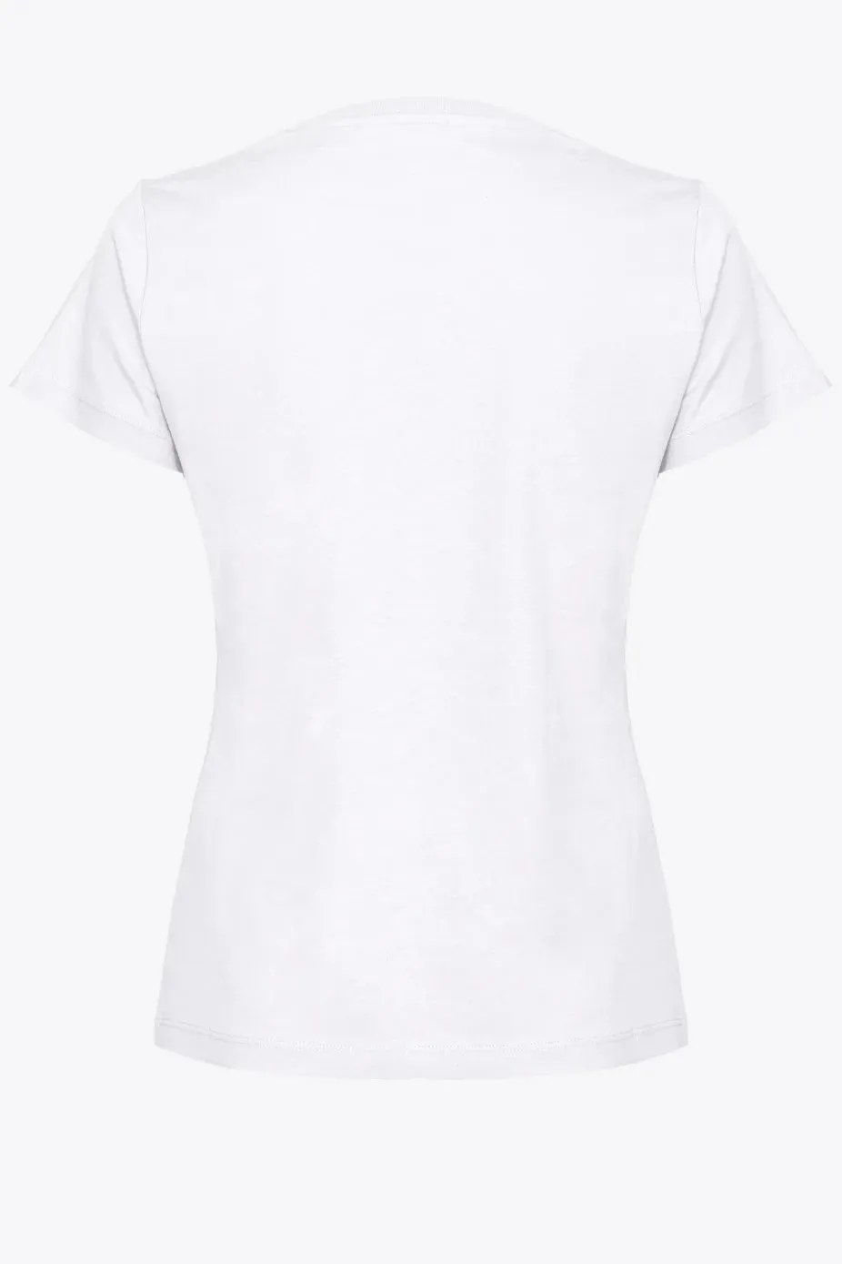T-Shirt with Love Birds Embroidery / White