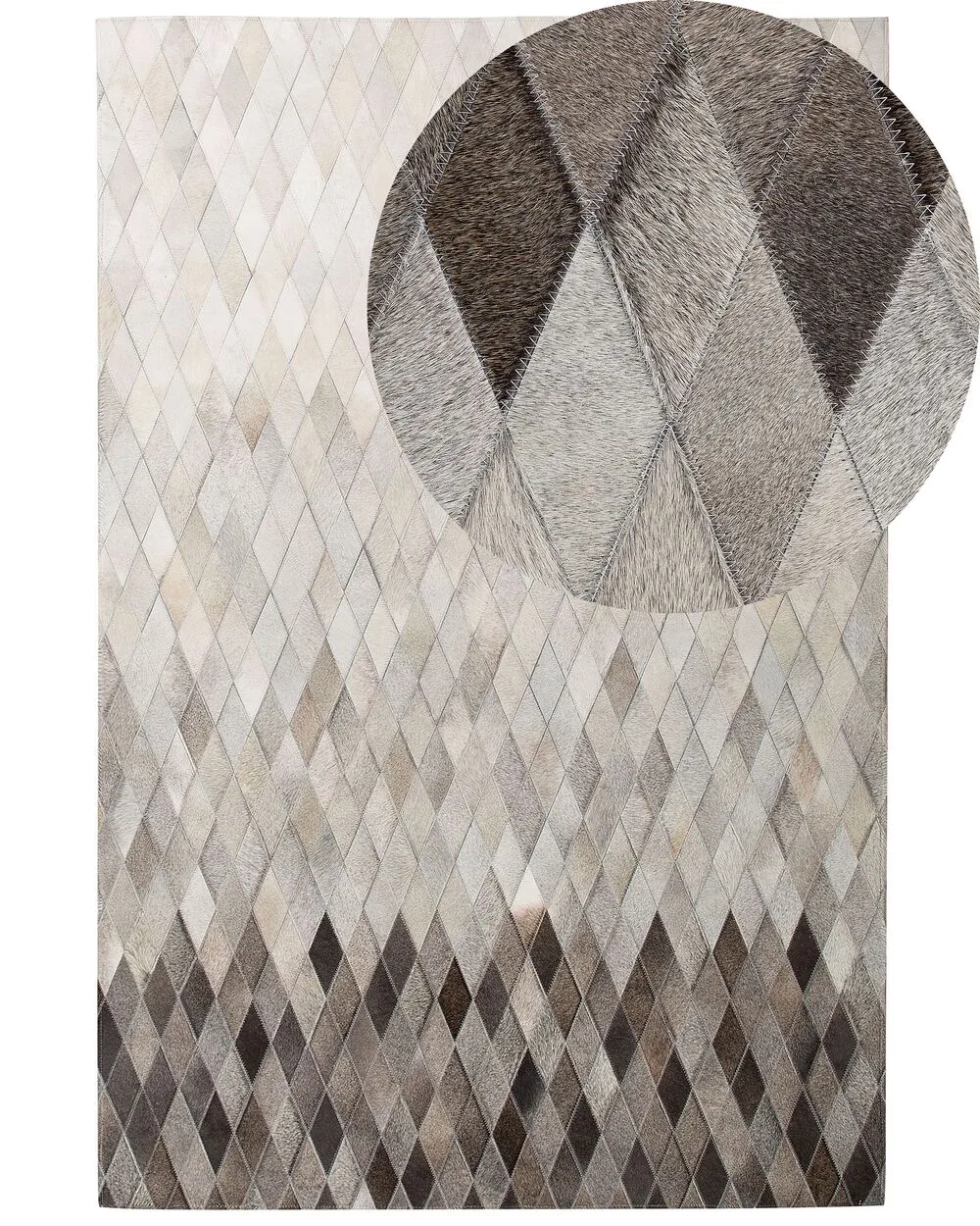Tappeto in pelle bianco / grigio 140 x 200 cm MALDAN