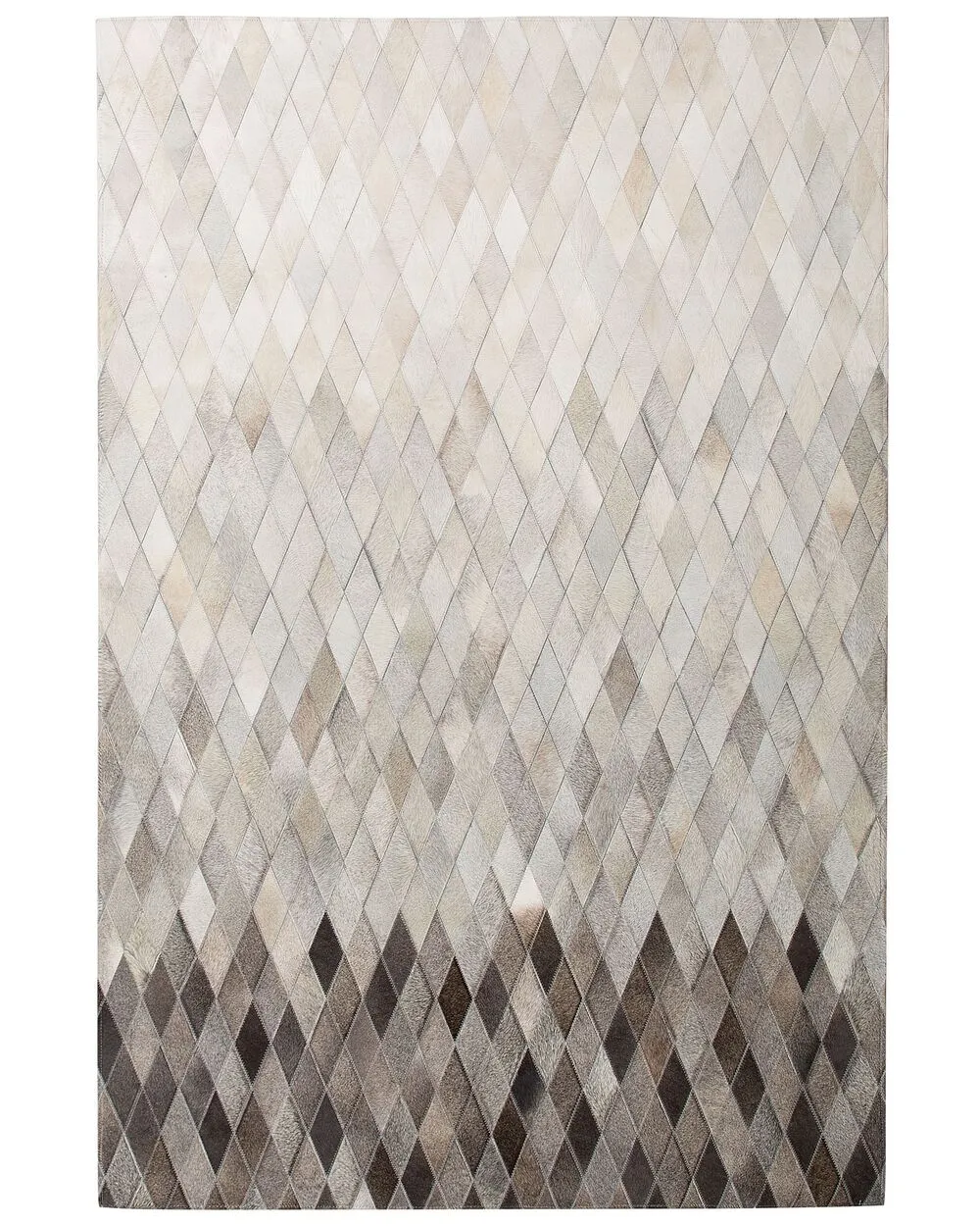 Tappeto in pelle bianco / grigio 140 x 200 cm MALDAN