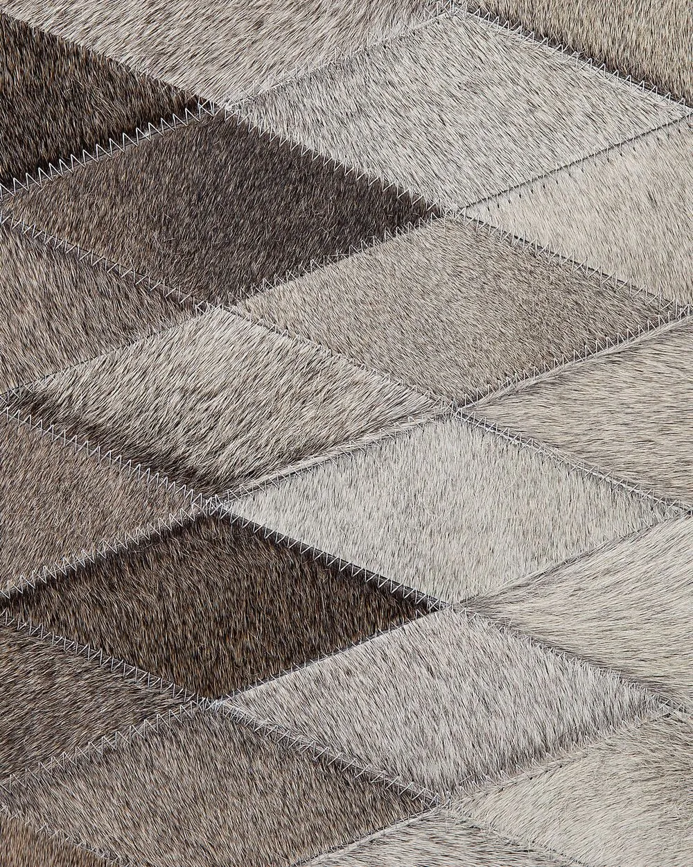 Tappeto in pelle bianco / grigio 140 x 200 cm MALDAN