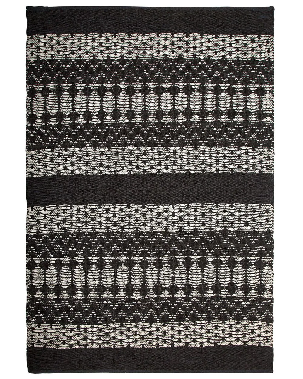 Tappeto in pelle nero/beige 140 x 200 cm SOKUN