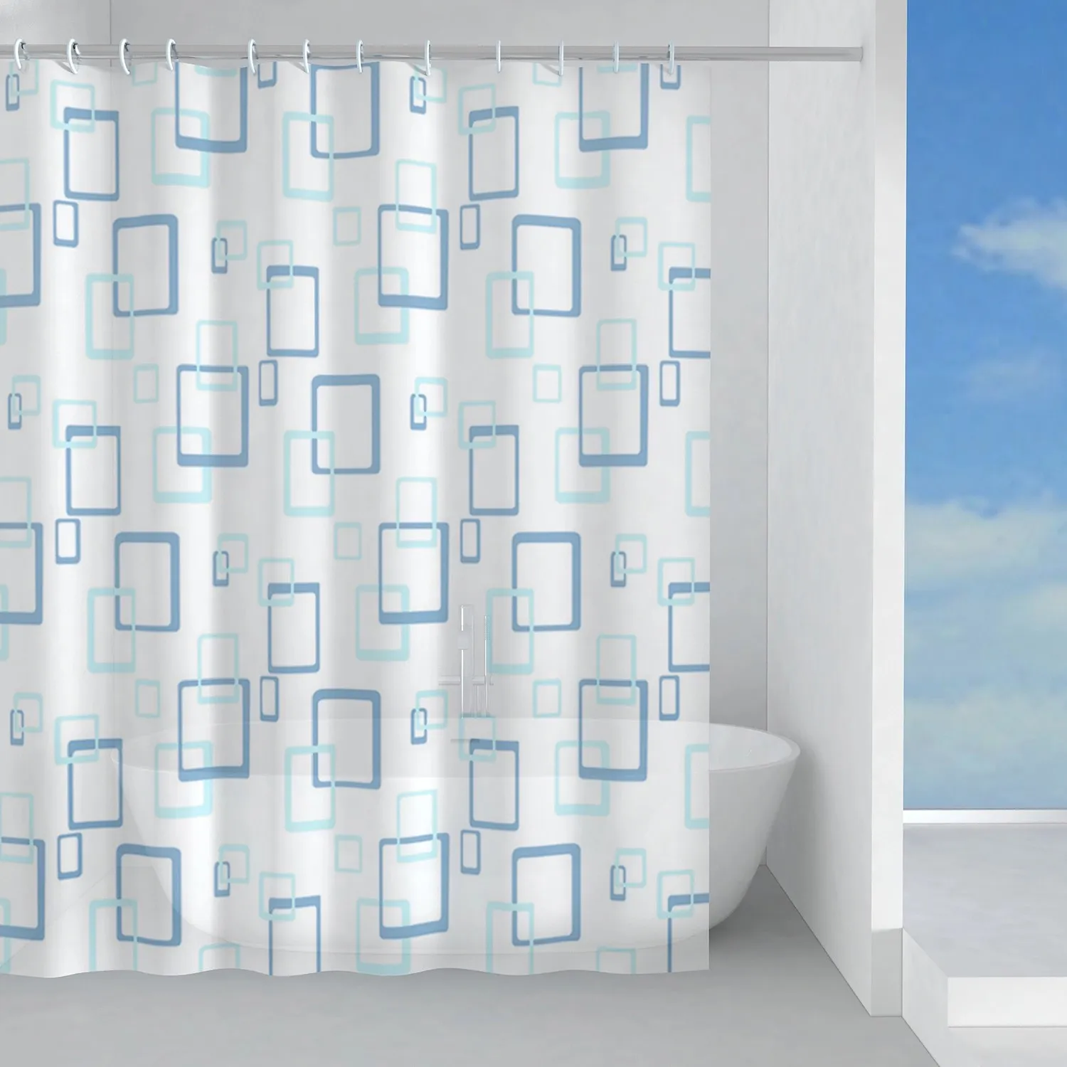 Tenda doccia Tablet in peva 120x200 cm azzurra