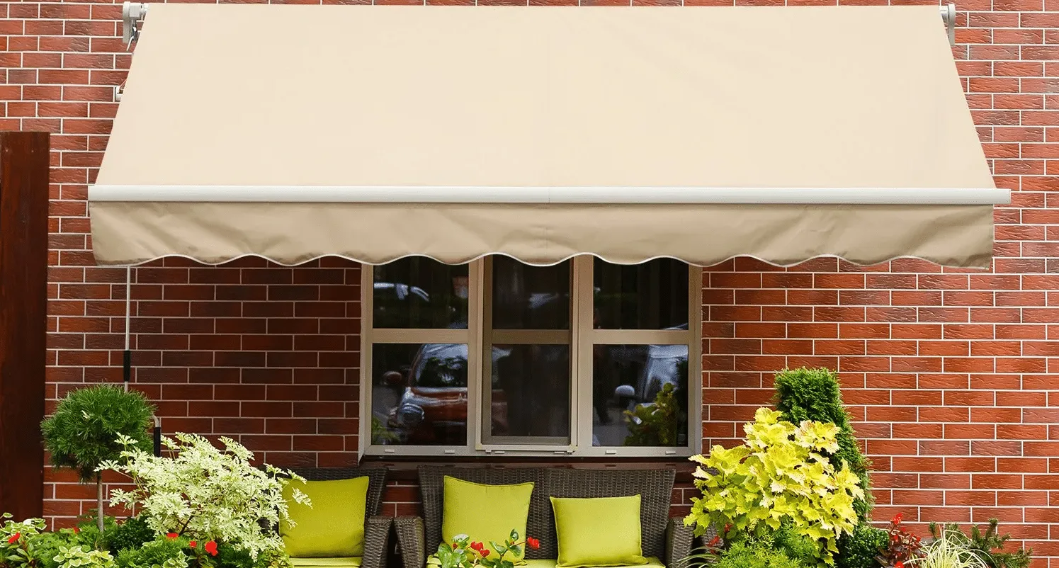 TENDA SOLE BALCONE BARRA QUADRA 3x2 MT BEIGE ALLUMINIO BRACCI ESTENDIBILI 1803 