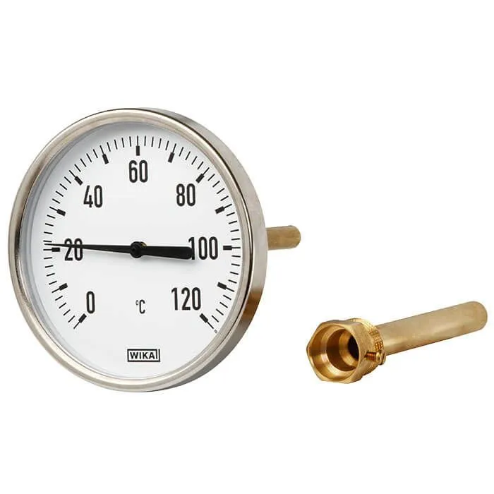 Termometro a quadrante WIKA, 0 → 160 °C, Ø quadrante 63mm, Quadrante