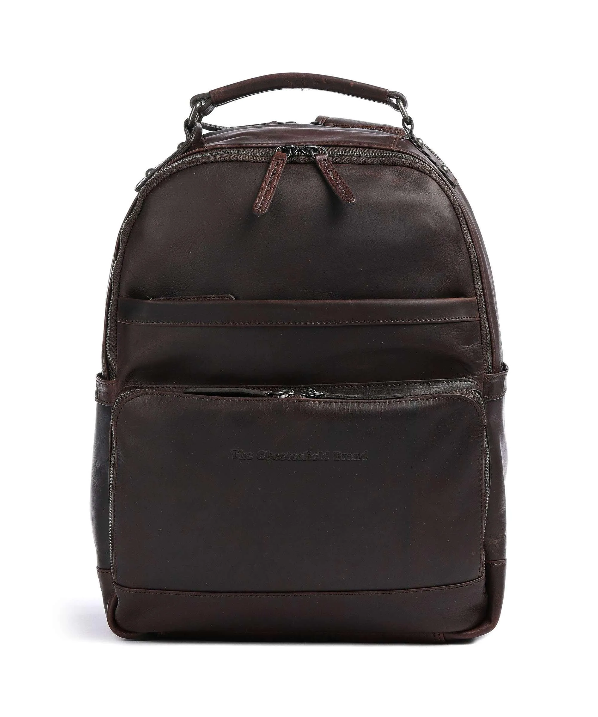  The Chesterfield Brand Austin Zaino 14″ pelle di vacchetta pull-up marrone scuro  