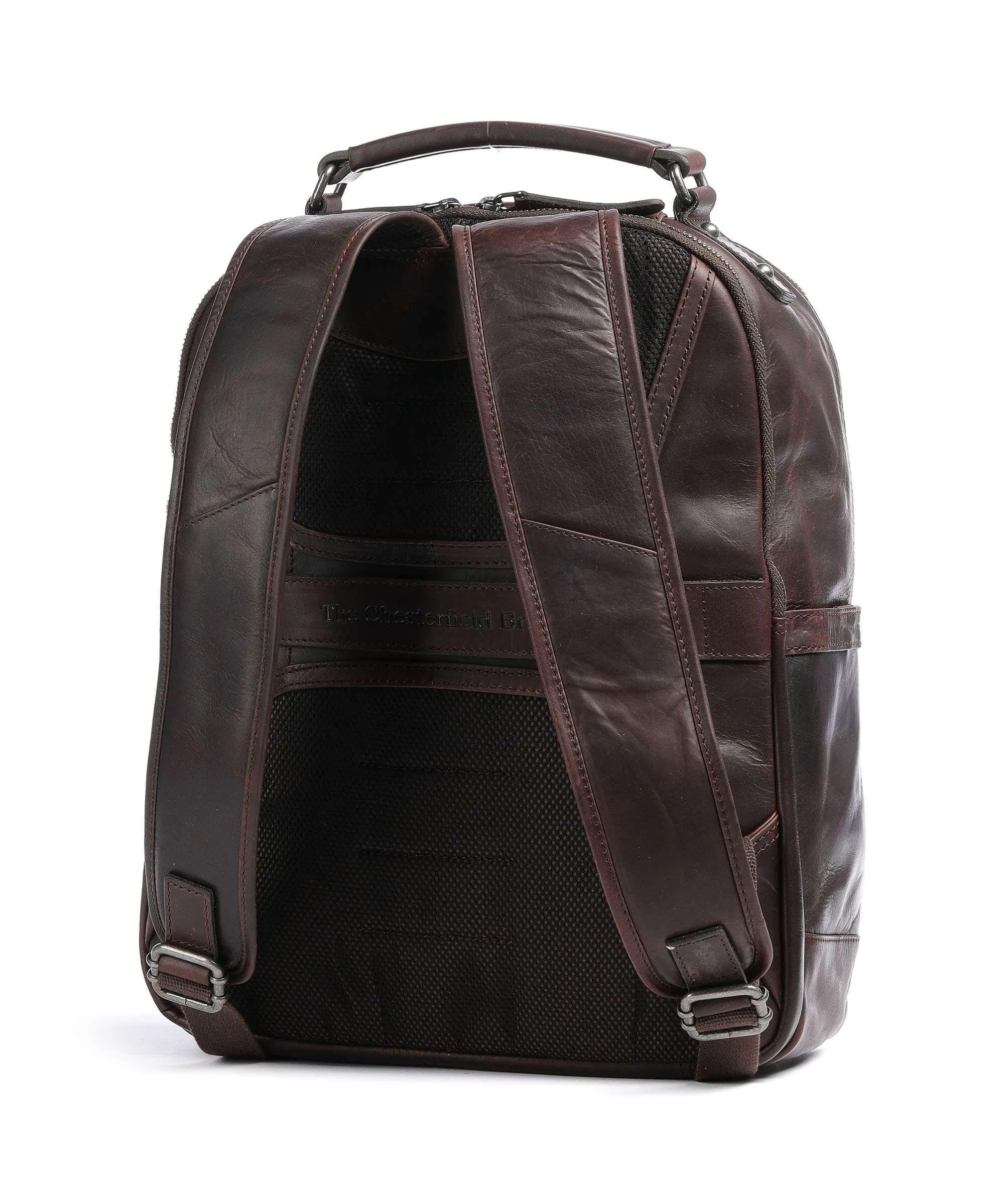  The Chesterfield Brand Austin Zaino 14″ pelle di vacchetta pull-up marrone scuro  