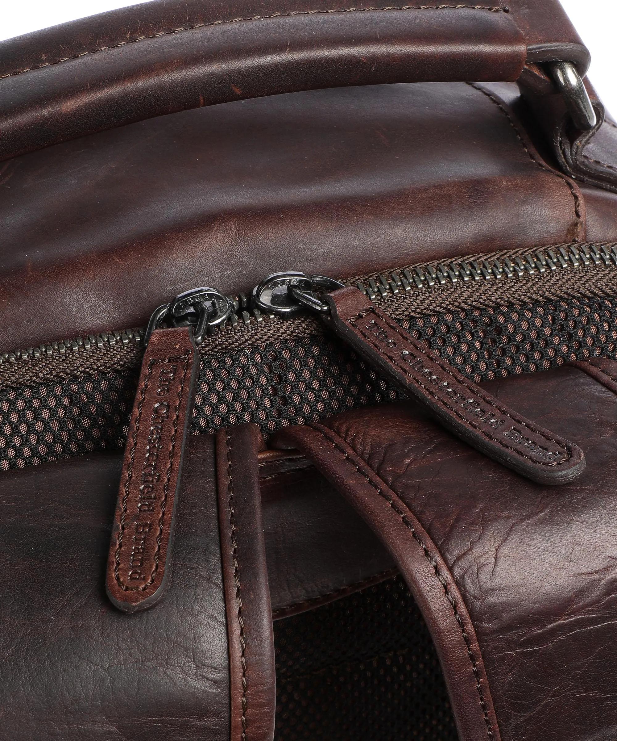  The Chesterfield Brand Austin Zaino 14″ pelle di vacchetta pull-up marrone scuro  