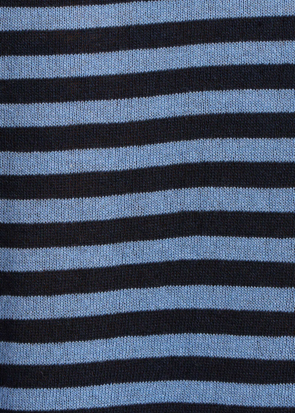Thin sleeveless sweater with blue stripes