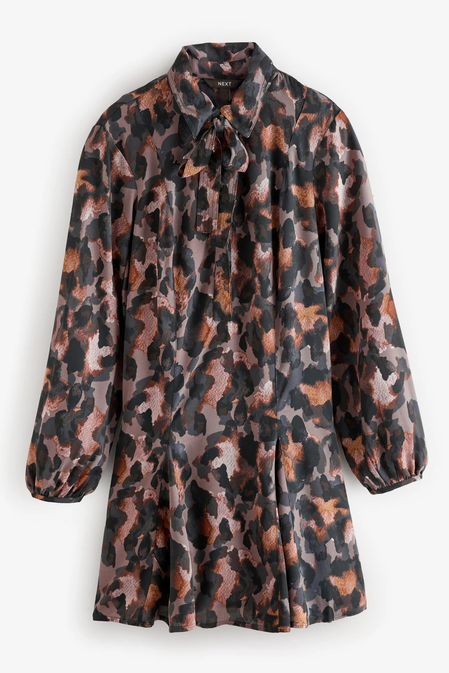 Tie Bow Long Sleeve Mini Dress    