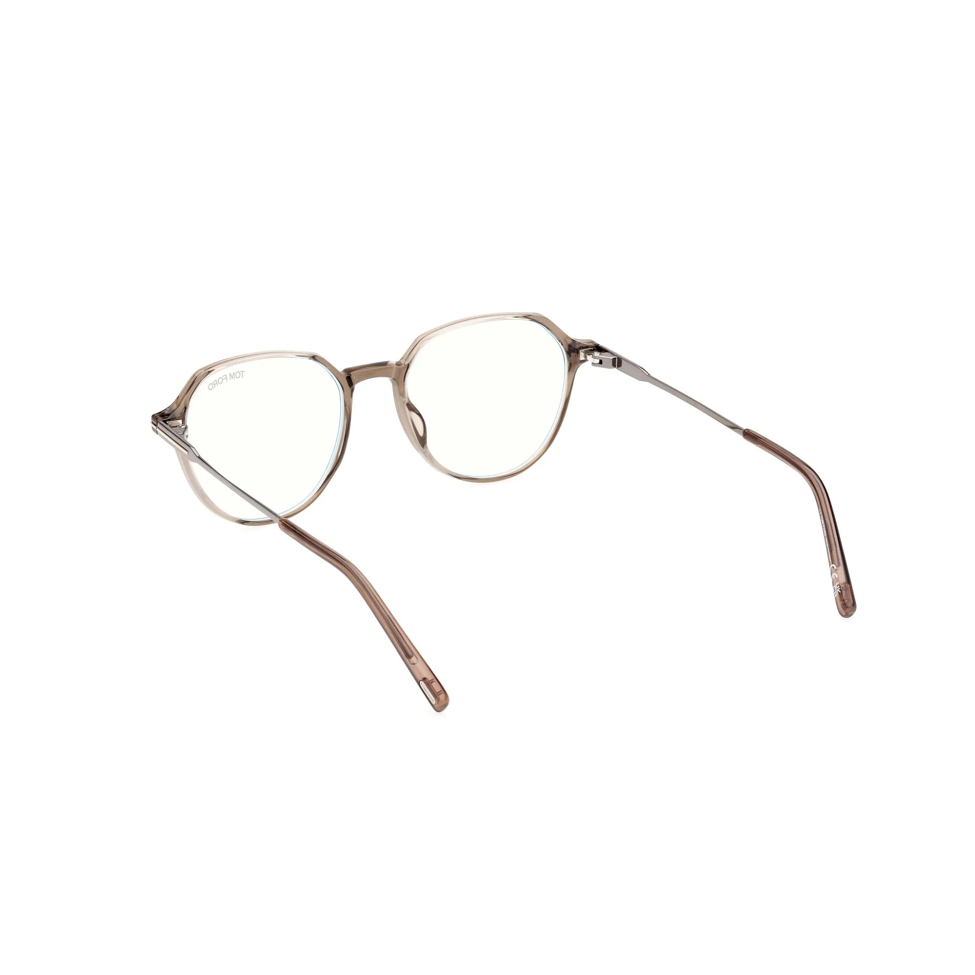   Tom Ford FT 5875-B Blue Filter 045 Marrone Chiaro Lucido | Occhiale Da Vista Uomo 