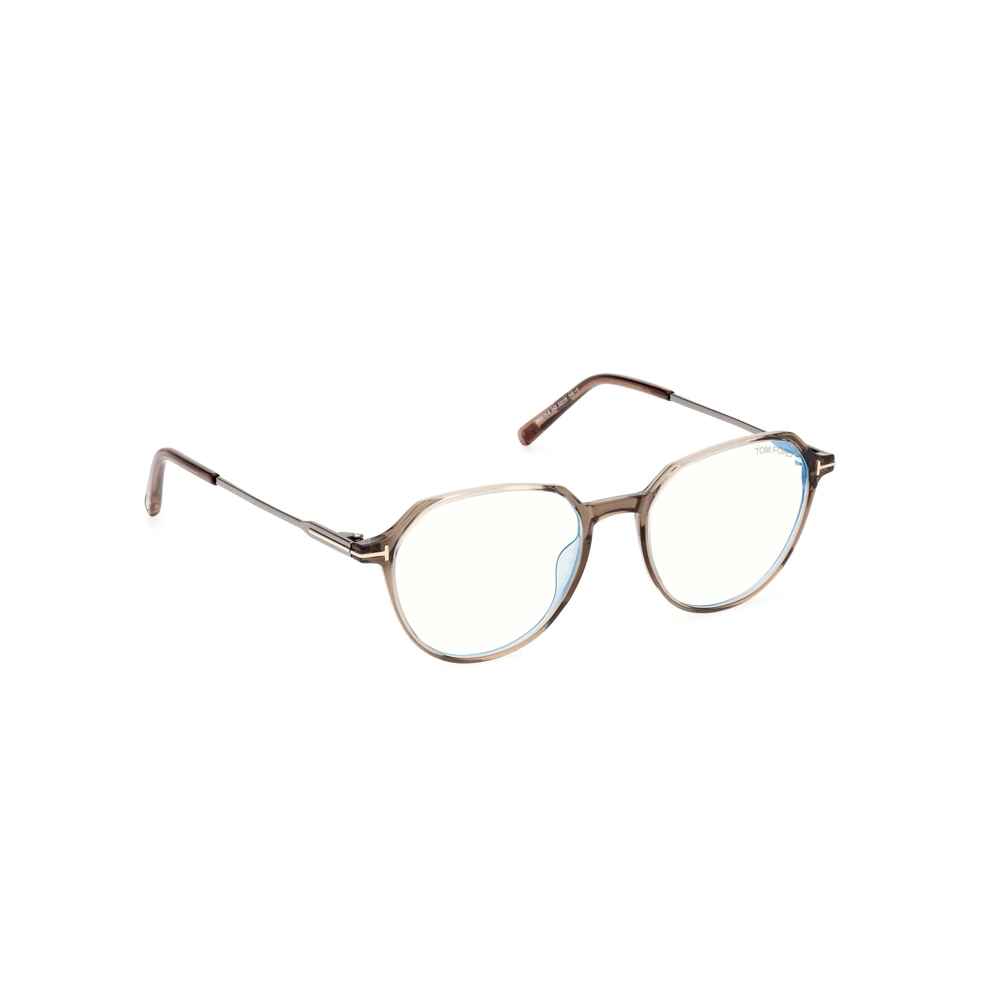   Tom Ford FT 5875-B Blue Filter 045 Marrone Chiaro Lucido | Occhiale Da Vista Uomo 