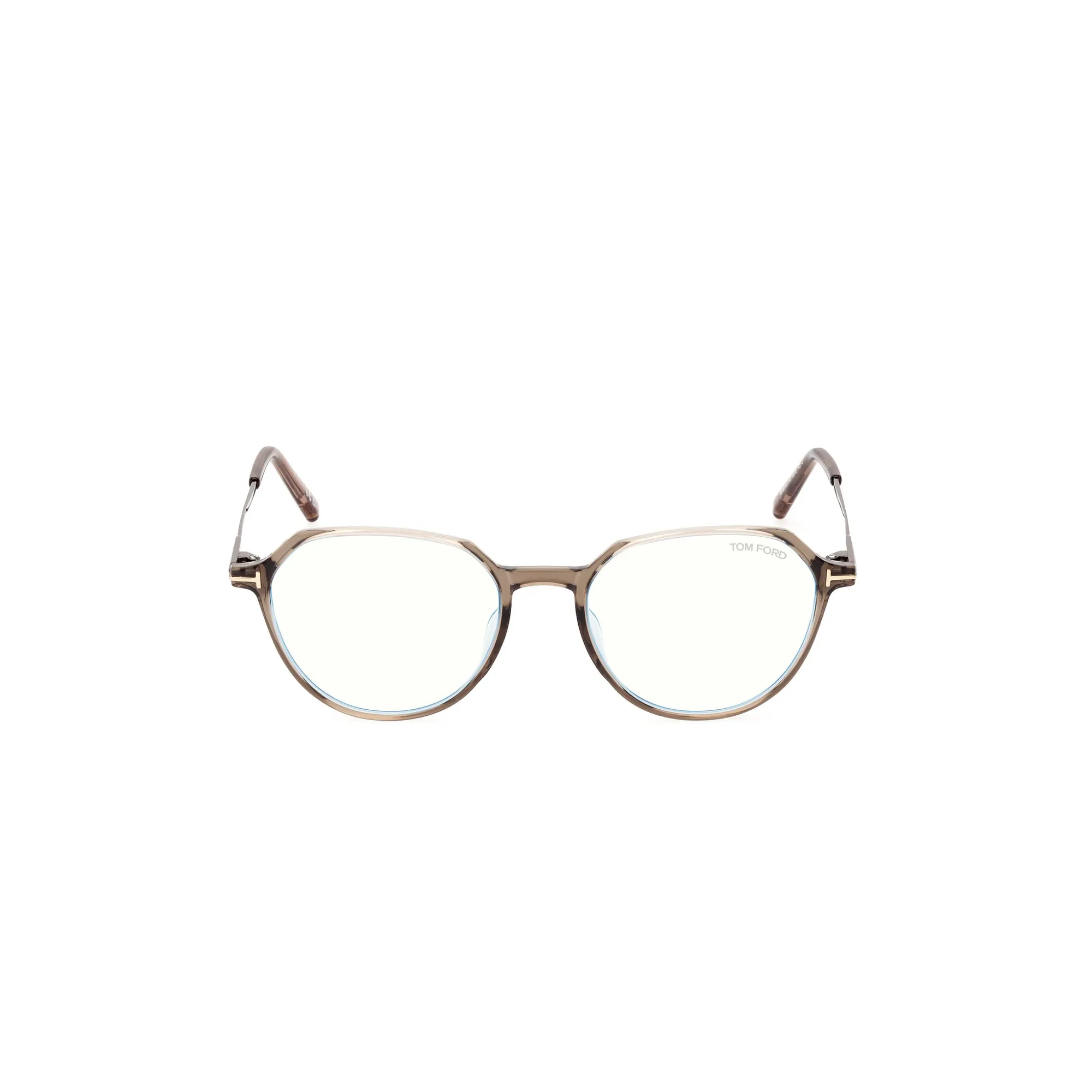   Tom Ford FT 5875-B Blue Filter 045 Marrone Chiaro Lucido | Occhiale Da Vista Uomo 
